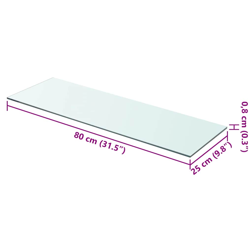 vidaXL Ράφια Πάνελ 2 τεμ. Διάφανα 80 x 25 εκ. Γυάλινα