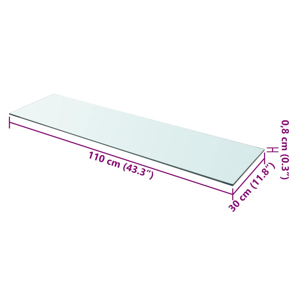 vidaXL Ράφια Πάνελ 2 τεμ. Διάφανα 110 x 30 εκ. Γυάλινα