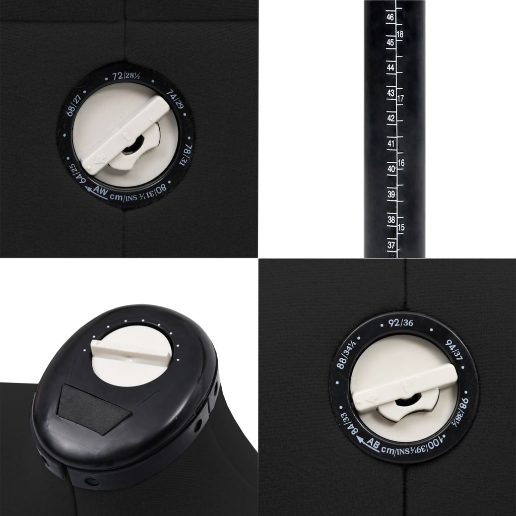 vidaXL Κούκλα Ραπτικής Ρυθμιζόμενη Γυναικεία Μαύρη S Μέγεθος 33-40