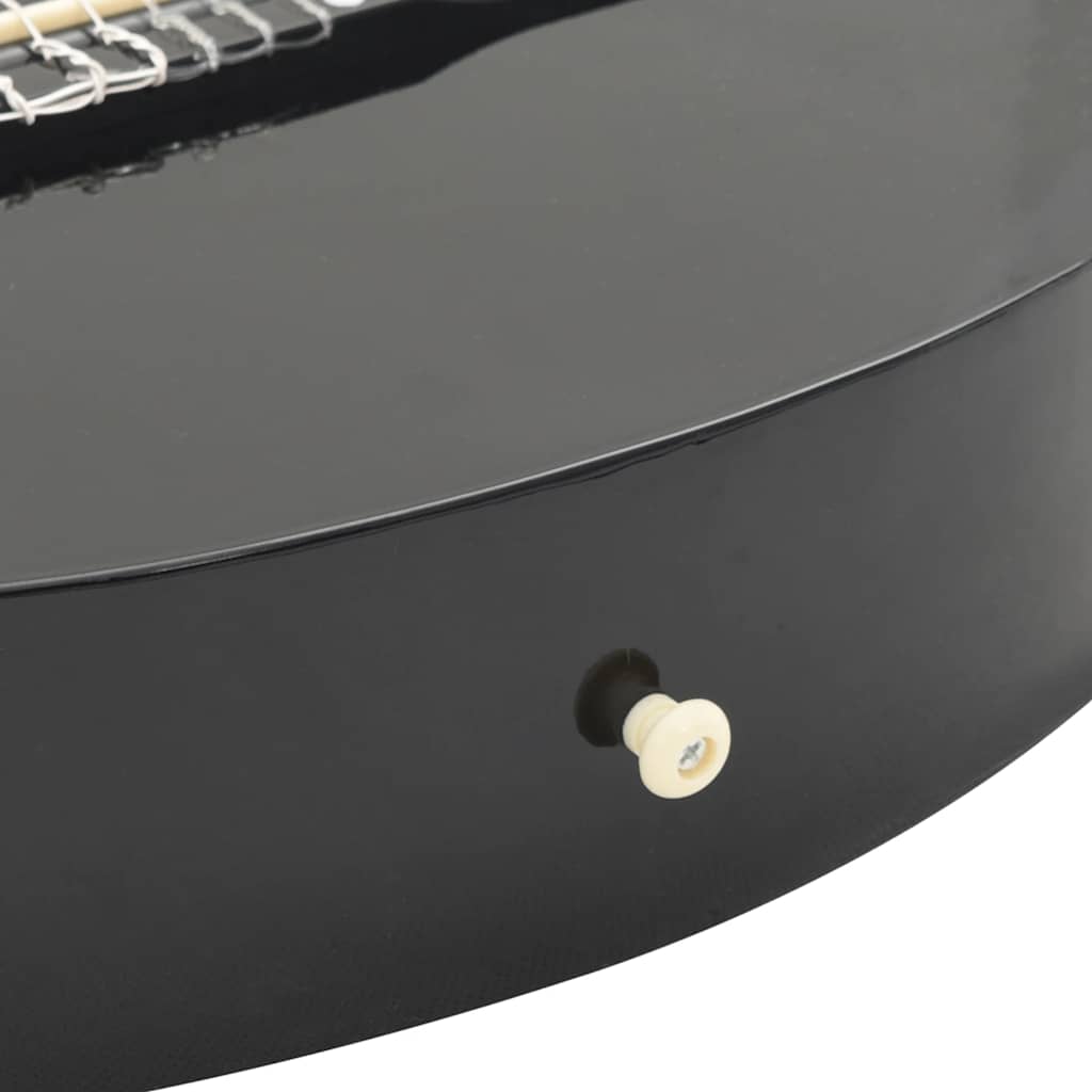 vidaXL Κιθάρα Western Classical Cutaway Σετ 12 Τεμ. 6 Χορδές Μαύρη 38"