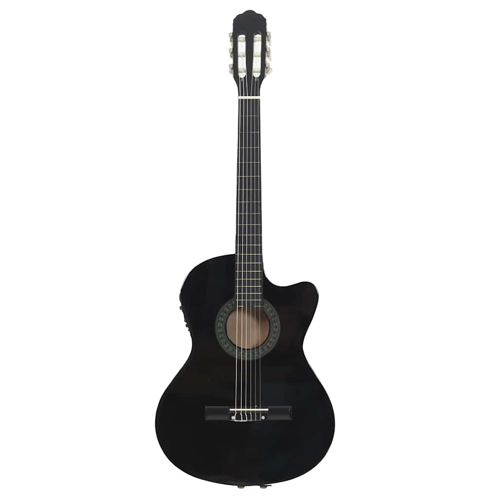vidaXL Κιθάρα Western Classical Cutaway Μαύρη με Ισοσταθμιτή 6 Χορδές