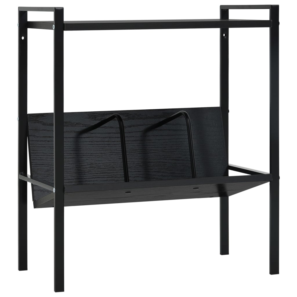 vidaXL Βιβλιοθήκη 2 Επιπέδων Μαύρη 52x28x59 εκ. Επεξεργασμένο Ξύλο
