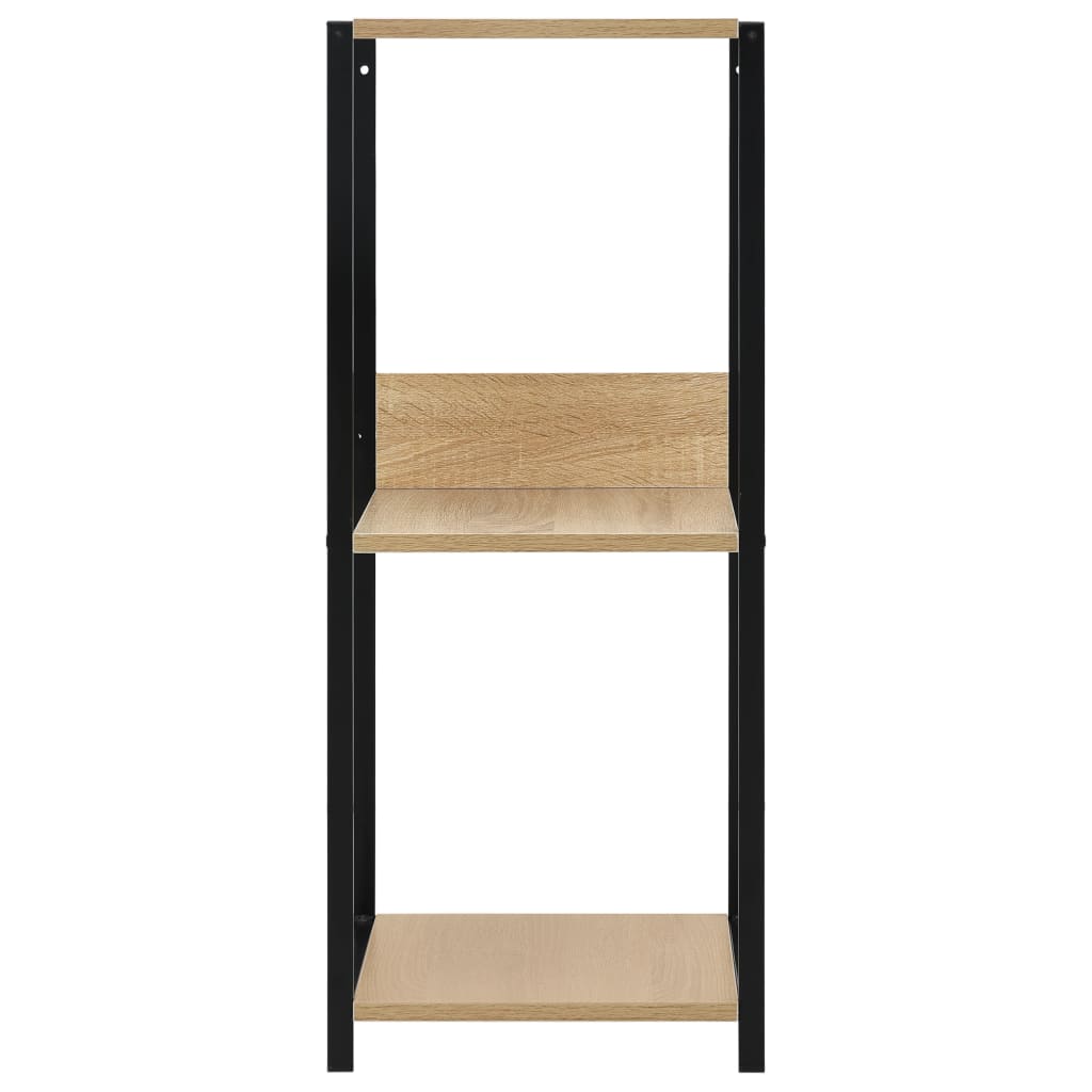 vidaXL Ραφιέρα Ίσια Μικρή Μαύρη/Δρυς 33,5x39,6x79,7 εκ. Επεξ. Ξύλο