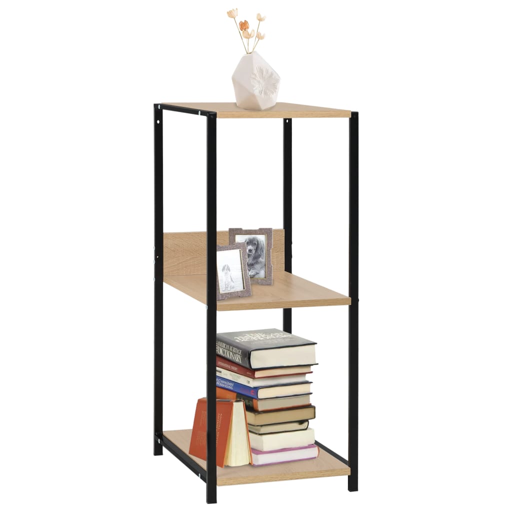 vidaXL Ραφιέρα Ίσια Μικρή Μαύρη/Δρυς 33,5x39,6x79,7 εκ. Επεξ. Ξύλο