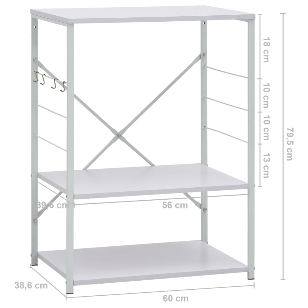 vidaXL Ντουλάπι Φούρνου Μικροκυμάτων Λευκό 60x39,6x79,5 εκ. Επεξ. Ξύλο