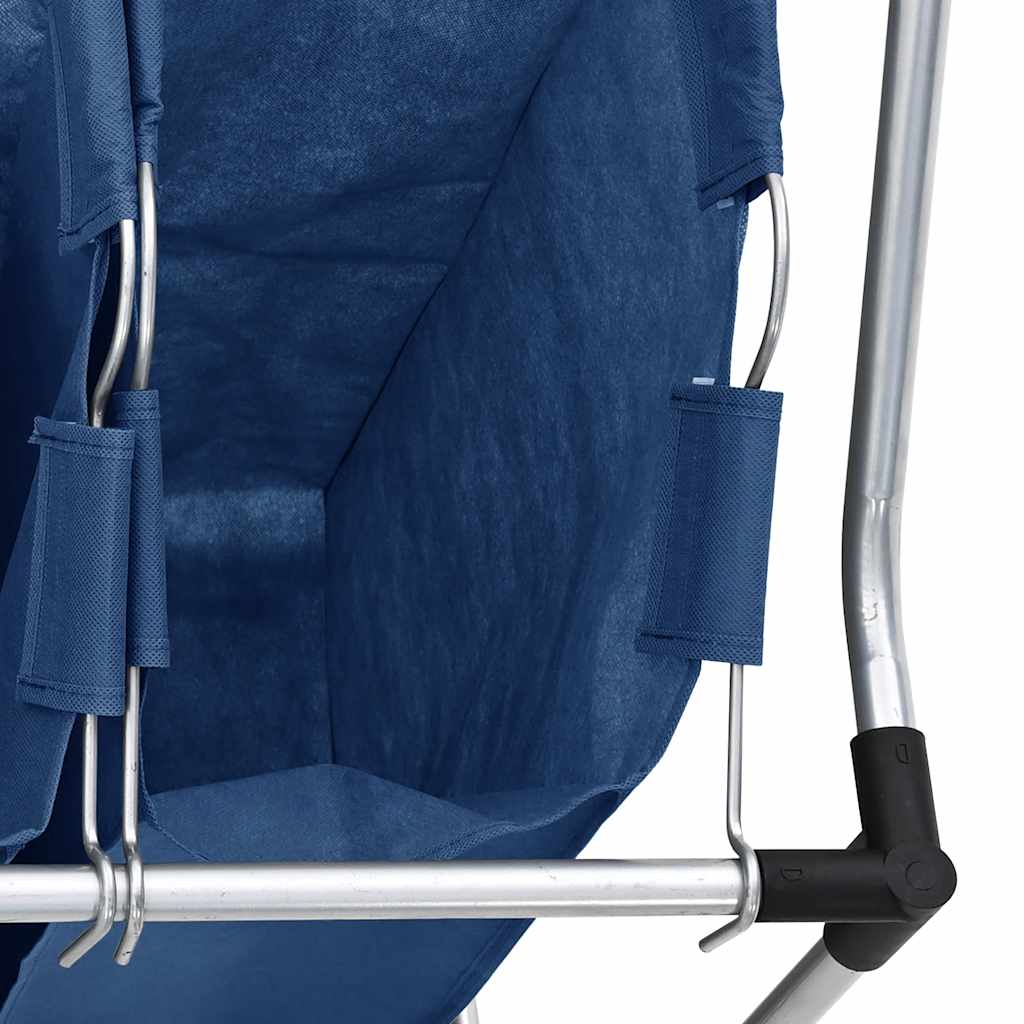 vidaXL Καλάθι Διαχωρισμού Απλύτων με 3 Σάκους Μπλε από Ατσάλι