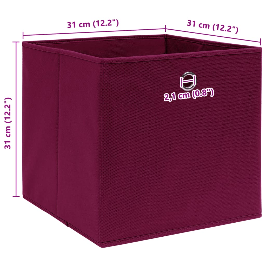 vidaXL Κουτιά Αποθήκευσης 10 τεμ. Σκ. Κόκκινα 32x32x32 εκ. Υφασμάτινα