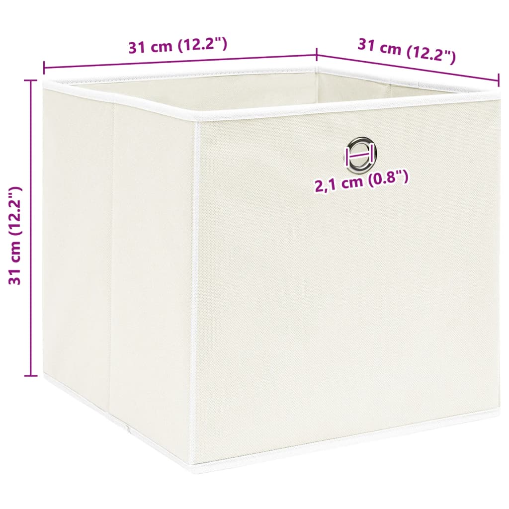 vidaXL Κουτιά Αποθήκευσης 4 τεμ. Λευκά 32 x 32 x 32 εκ. Υφασμάτινα