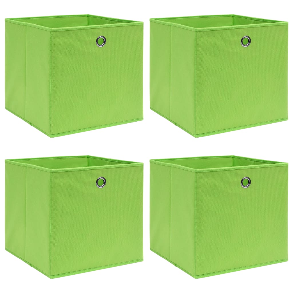vidaXL Κουτιά Αποθήκευσης 4 τεμ. Πράσινα 32 x 32 x 32 εκ. Υφασμάτινα