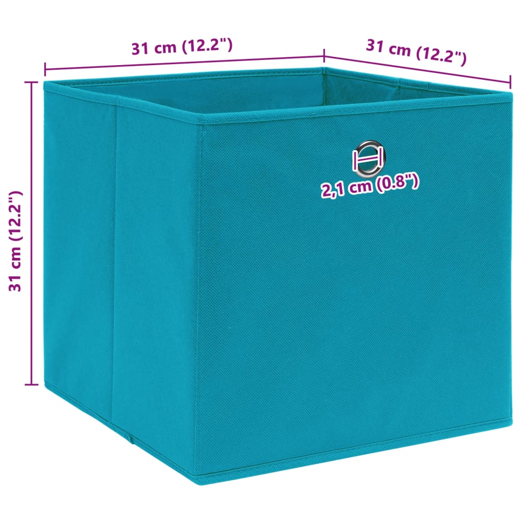 vidaXL Κουτιά Αποθήκευσης 4 τεμ. Γαλάζια 32 x 32 x 32 εκ. Υφασμάτινα