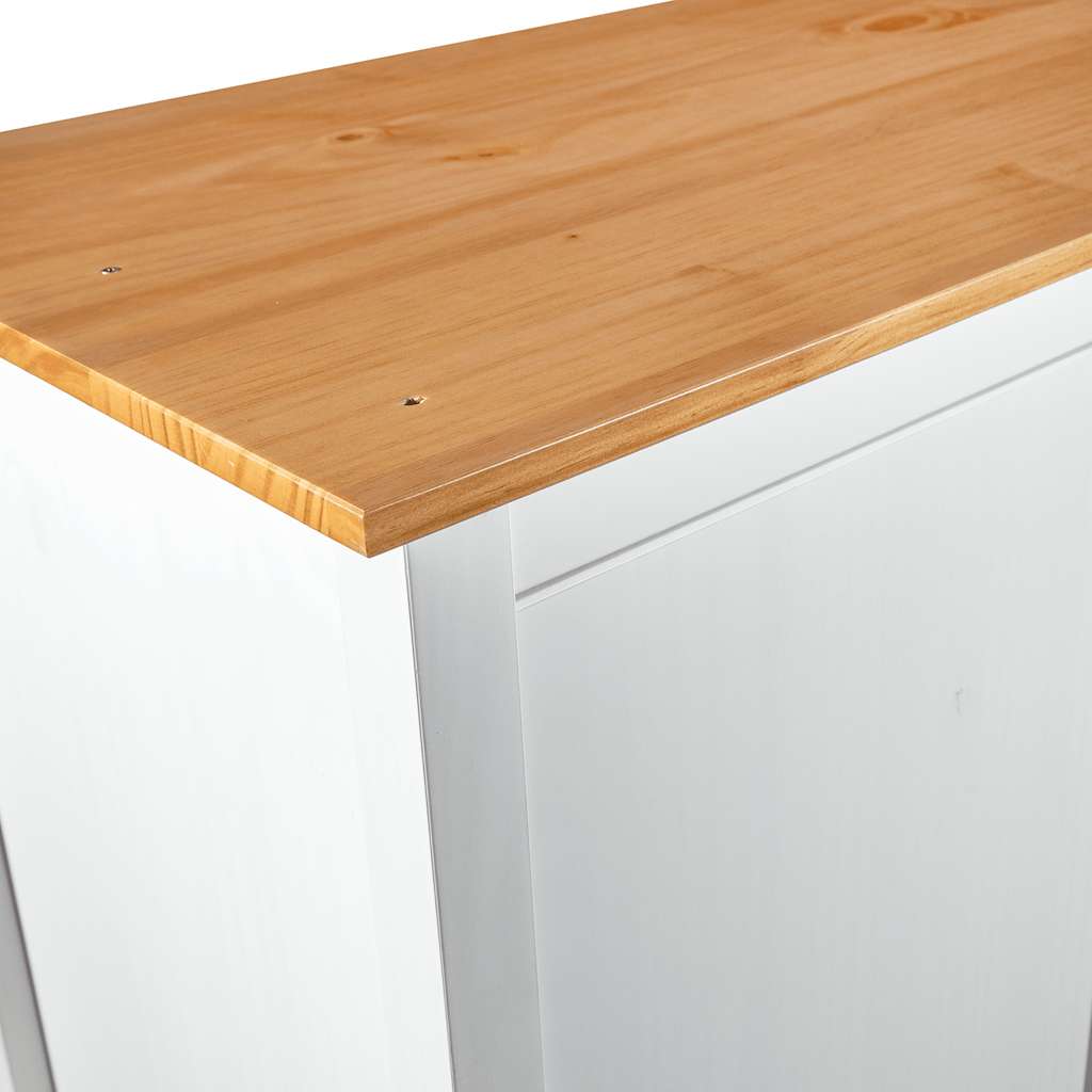 vidaXL Ντουλάπα Hill Τρίφυλλη Λευκή 127x50x170 εκ. Μασίφ Ξύλο Πεύκου