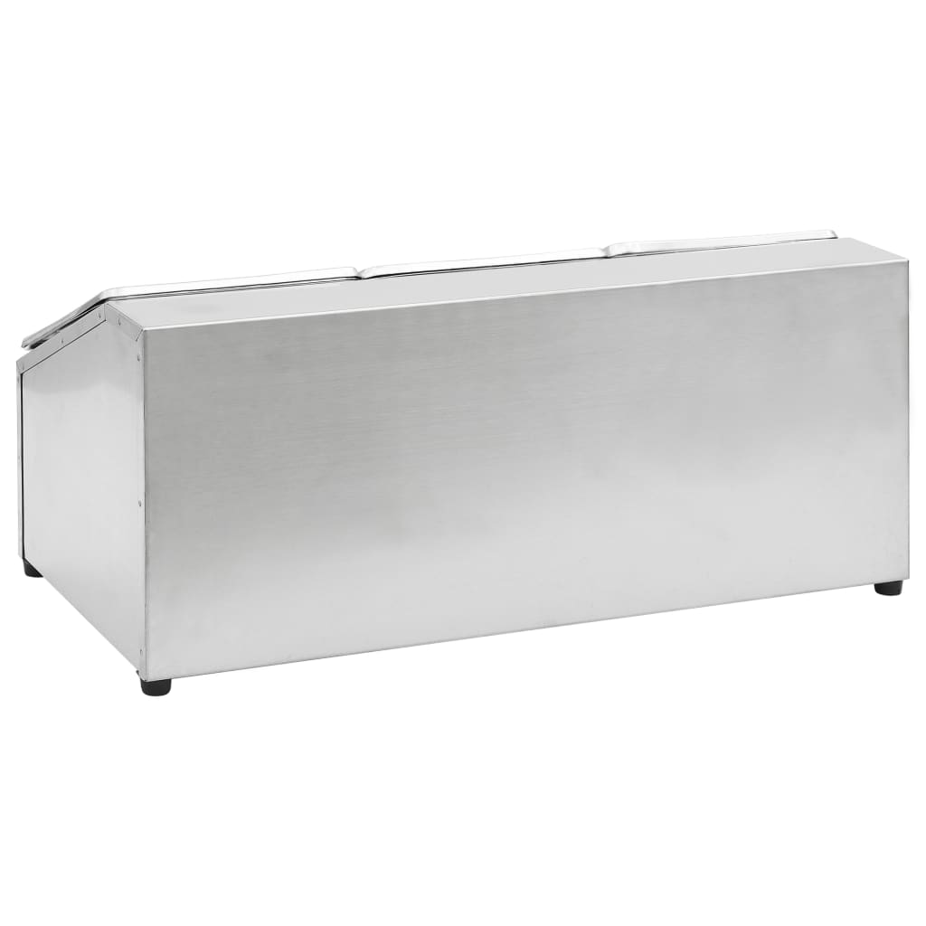 vidaXL Βάση για Λεκάνες Gastronorm με 3 Σκεύη GN 1/6 Ανοξείδωτο Ατσάλι