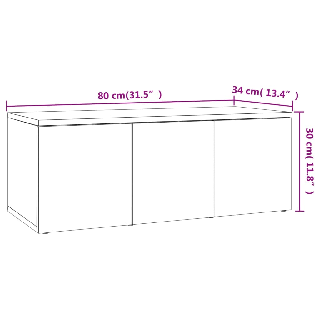 vidaXL Έπιπλο Τηλεόρασης Sonoma Δρυς 80 x 34 x 30 εκ. από Επεξ. Ξύλο