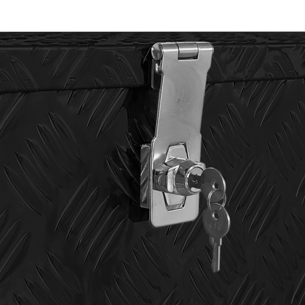 vidaXL Κουτί Αποθήκευσης Μαύρο 80 x 30 x 35 εκ. Αλουμινίου