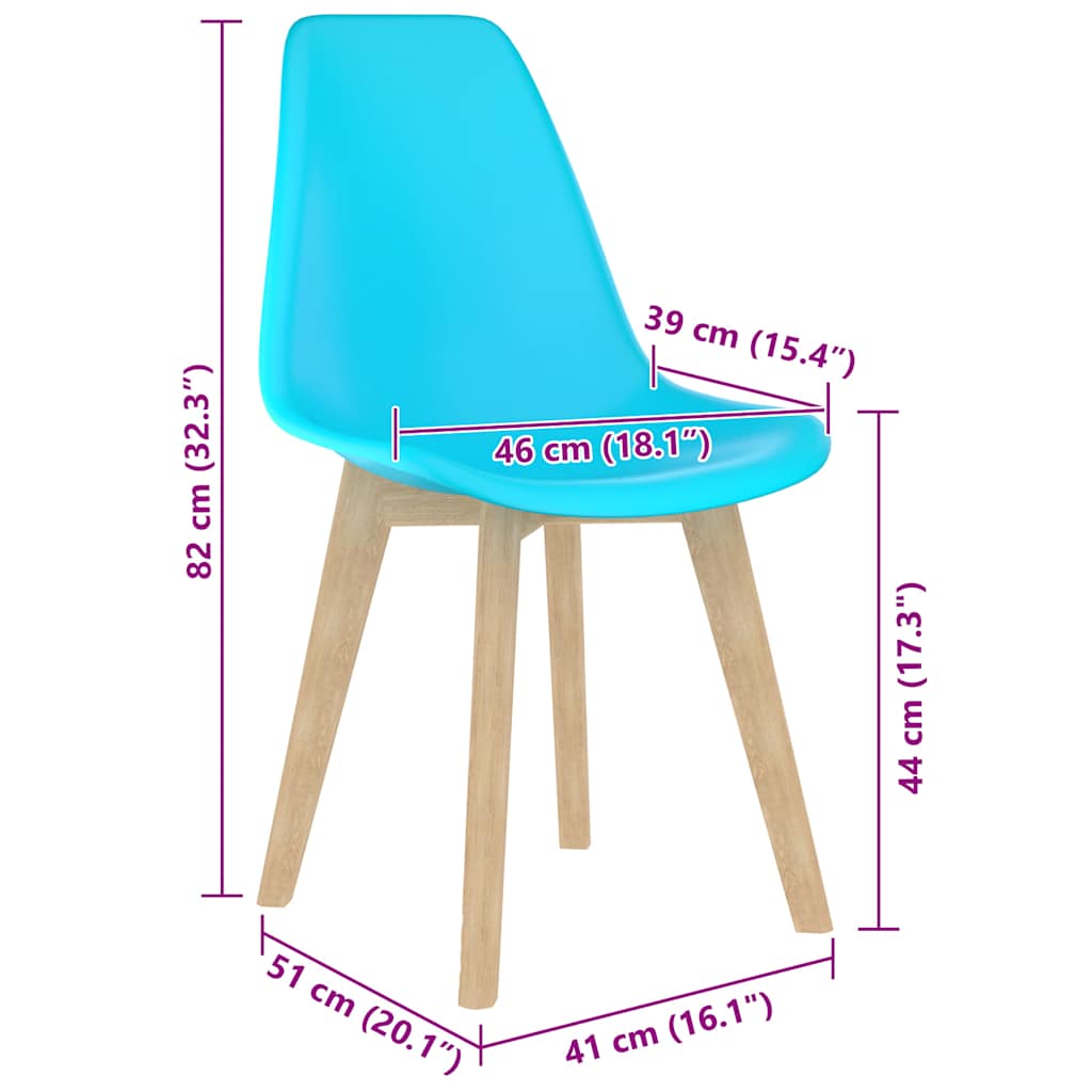 vidaXL Καρέκλες Τραπεζαρίας 4 τεμ. Μπλε Πλαστικές
