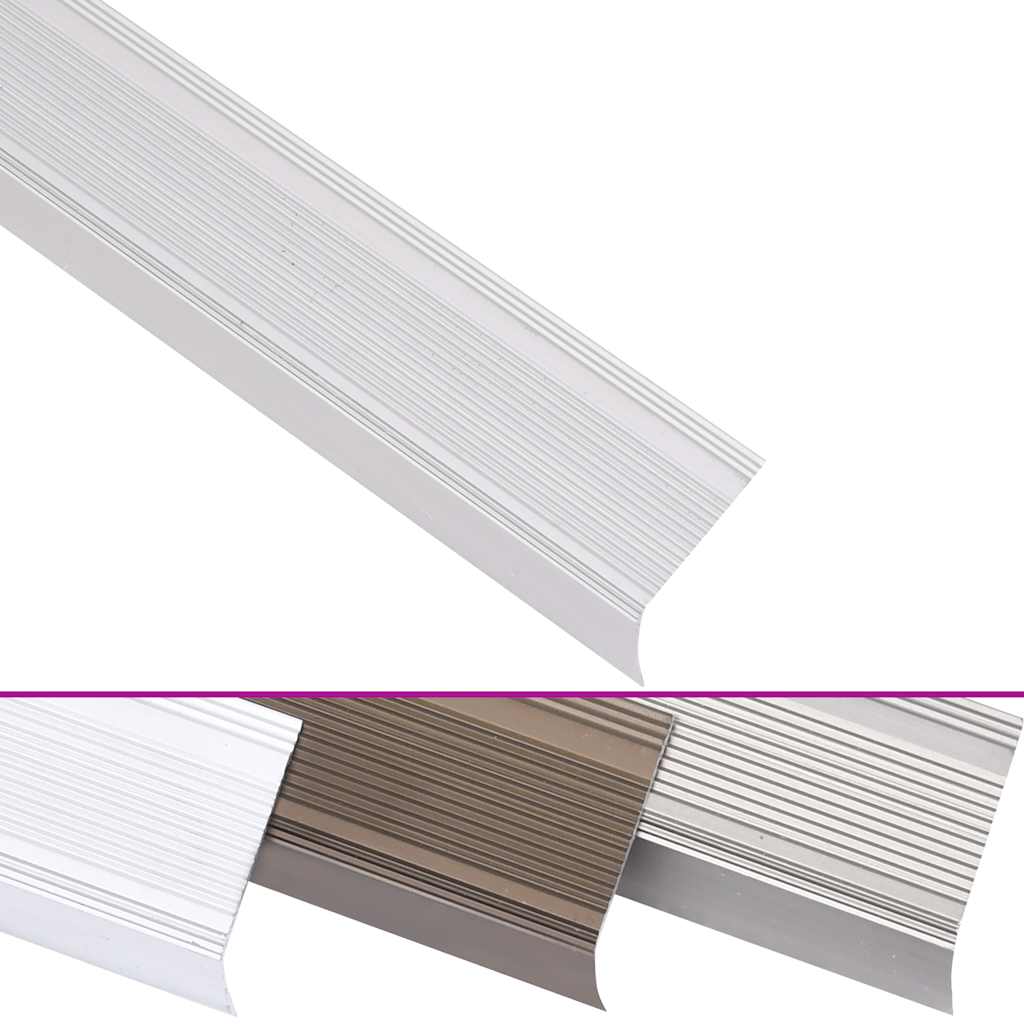 vidaXL Προφίλ για Σκαλοπάτια Σχήμα Γ 5 τεμ. Ασημί 90 εκ. Αλουμινίου