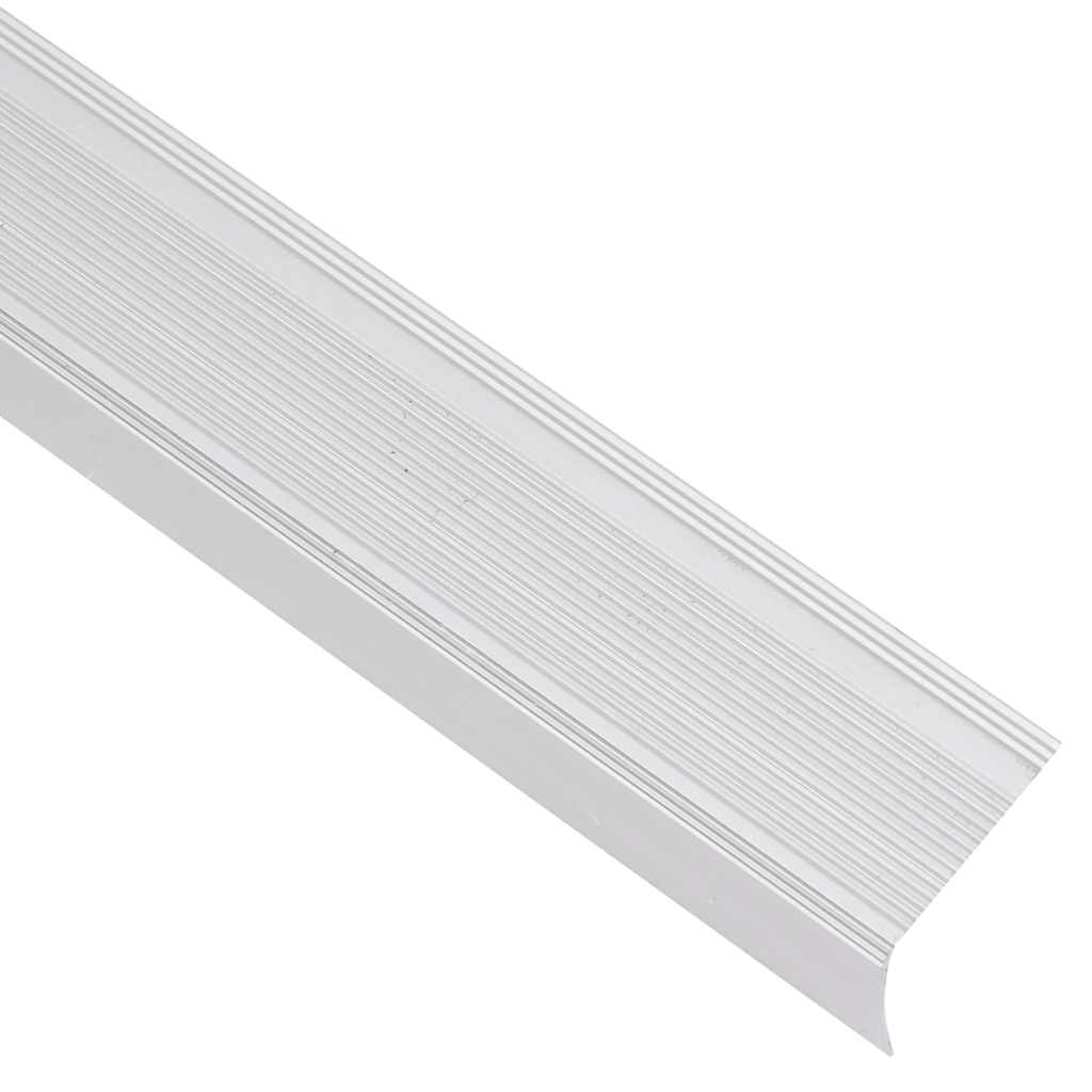 vidaXL Προφίλ για Σκαλοπάτια Σχήμα Γ 5 τεμ. Ασημί 90 εκ. Αλουμινίου