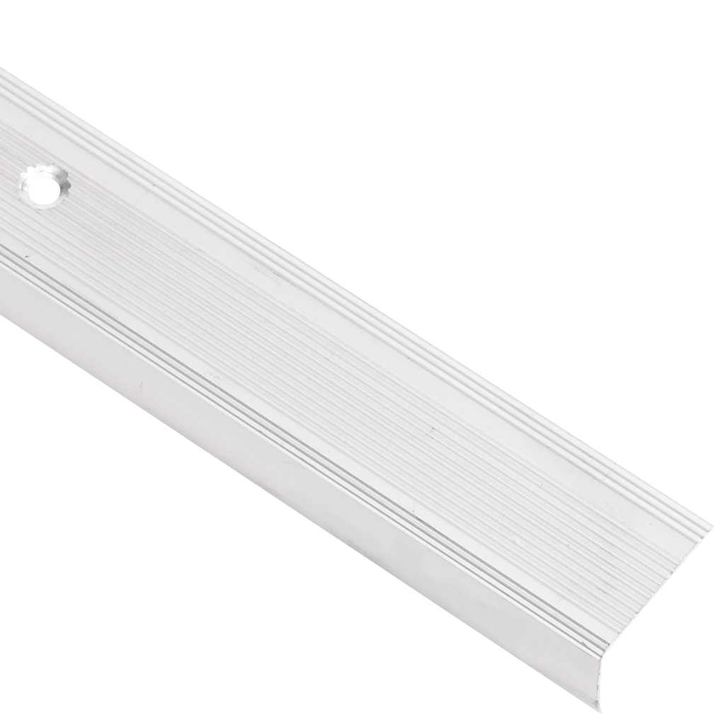 vidaXL Προφίλ για Σκαλοπάτια Σχήμα Γ 15 τεμ. Ασημί 90 εκ. Αλουμινίου