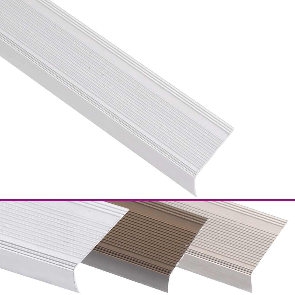 vidaXL Προφίλ για Σκαλοπάτια Σχήμα Γ 15 τεμ. Ασημί 100 εκ. Αλουμινίου