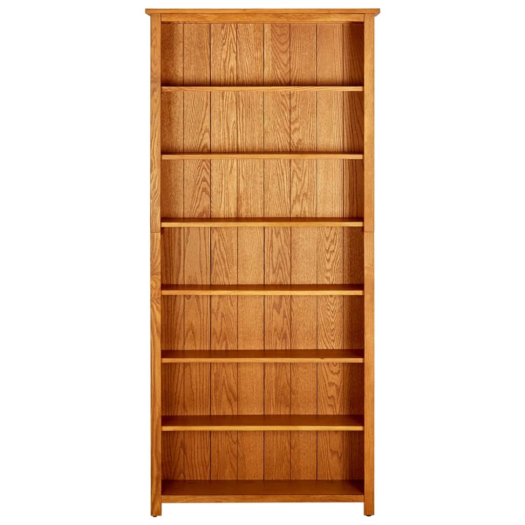 vidaXL Βιβλιοθήκη με 7 Επίπεδα 90 x 22,5 x 200 εκ. Μασίφ Ξύλο Δρυός