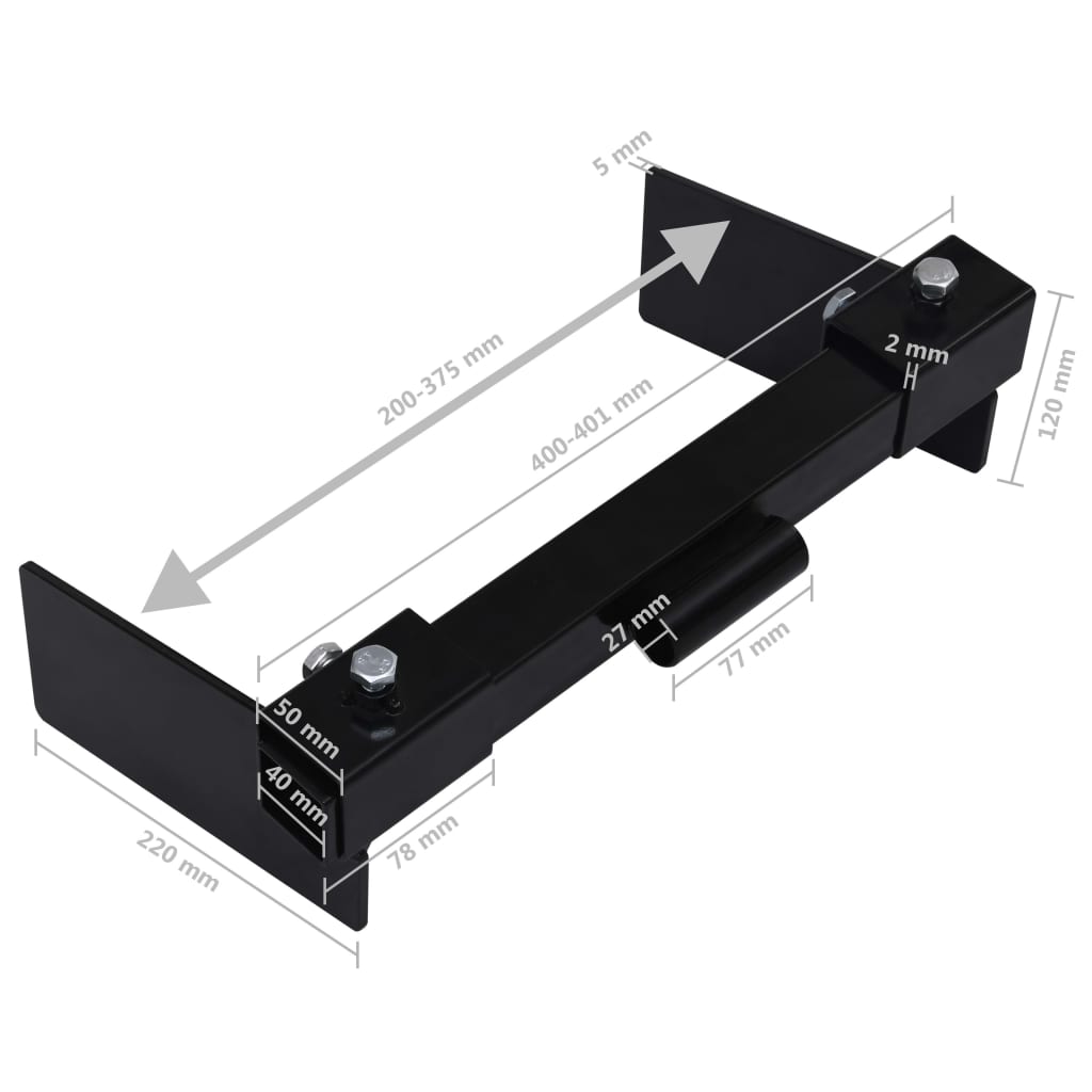 vidaXL Προσαρμογέας Εκχιονιστικού για Χλοοκοπτικό Μαύρος