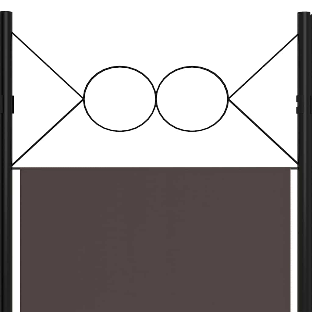 vidaXL Διαχωριστικό Δωματίου με 5 Πάνελ Καφέ 200 x 180 εκ.
