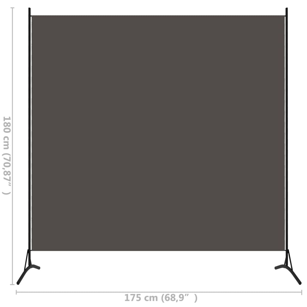vidaXL Διαχωριστικό Δωματίου με Ανθρακί 175 x 180 εκ. Υφασμάτινο