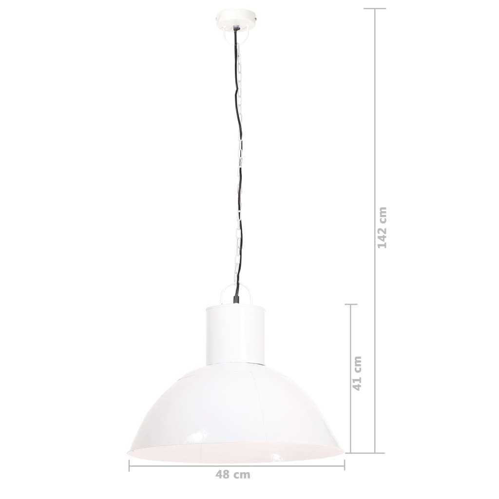 vidaXL Φωτιστικό Κρεμαστό Στρογγυλό 25 W Λευκό 48 εκ. Ε27