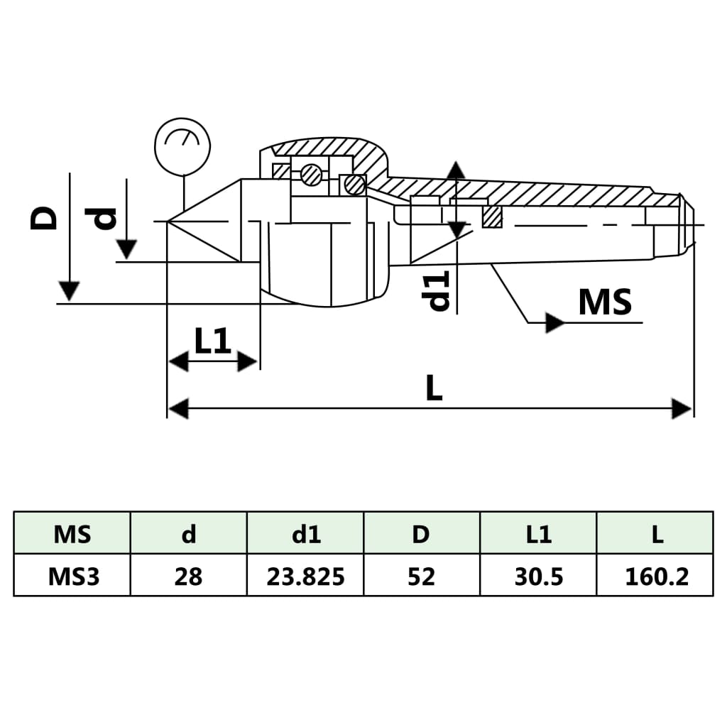 vidaXL Περιστροφική Πόντα Τόρνου DM313 MT3/MK3