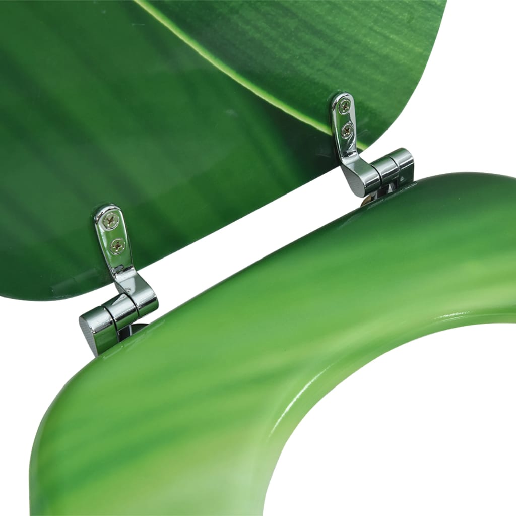 vidaXL Κάλυμμα Λεκάνης με Καπάκι Σχέδιο Σταγόνες Πράσινο από MDF