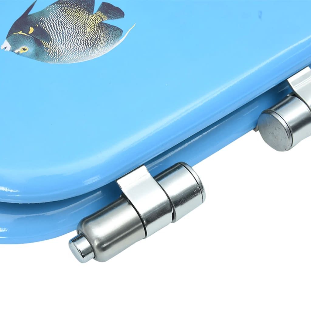 vidaXL Κάλυμμα Λεκάνης με Καπάκι Soft Close Σχέδιο Βαθιά Θάλασσα MDF