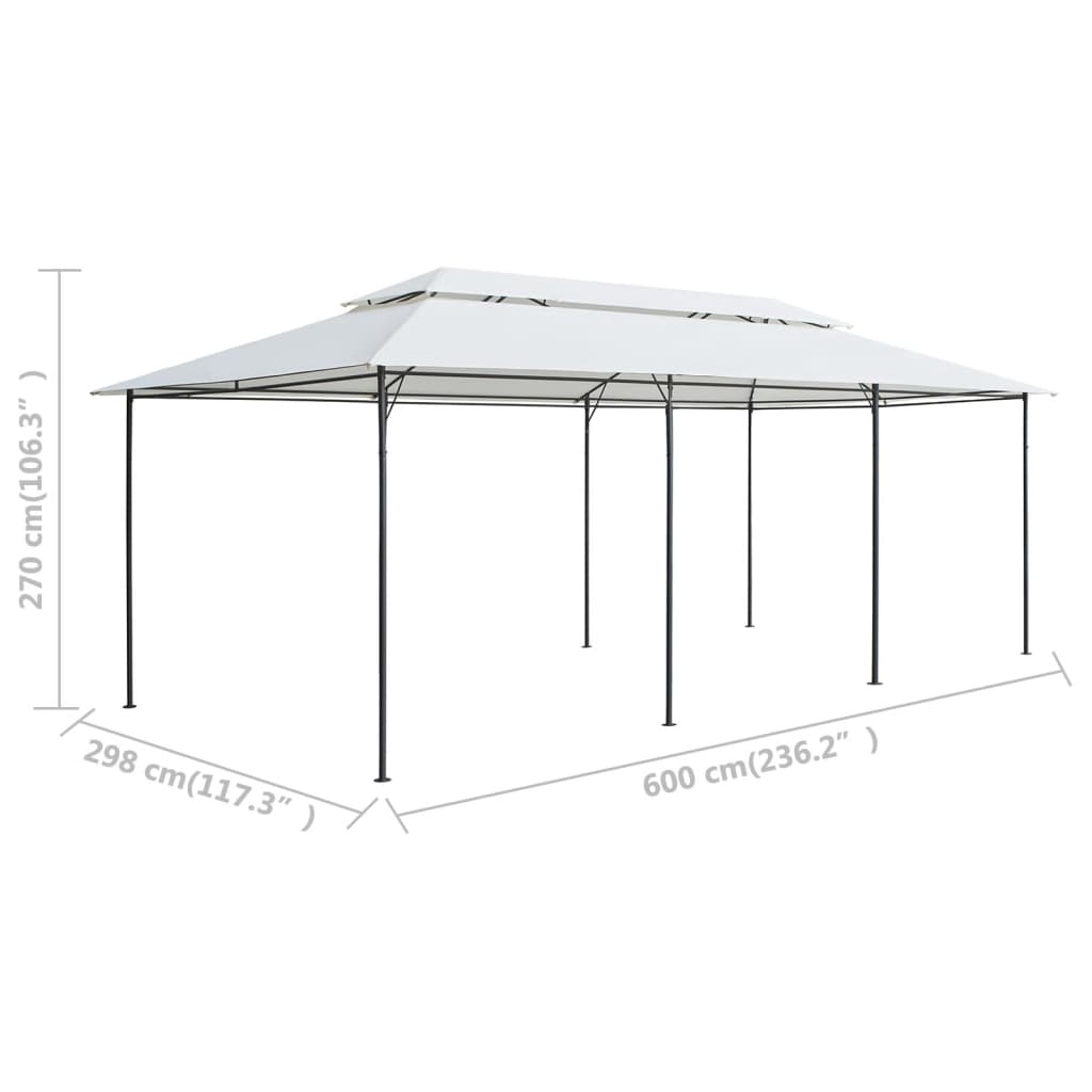 vidaXL Κιόσκι Λευκό 600 x 298 x 270 εκ. 180 γρ./μ²