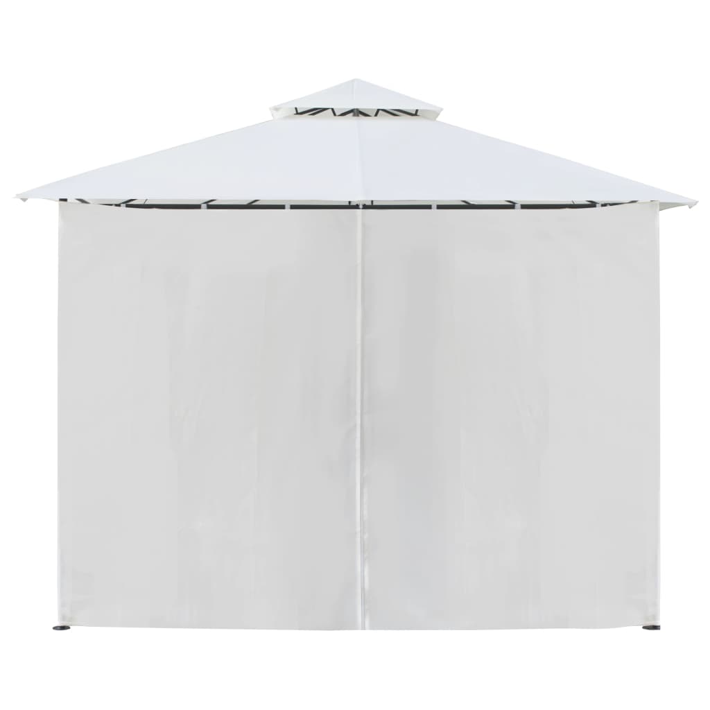 vidaXL Κιόσκι με Κουρτίνες Λευκό 600 x 298 x 270 εκ. 180 γρ./μ²