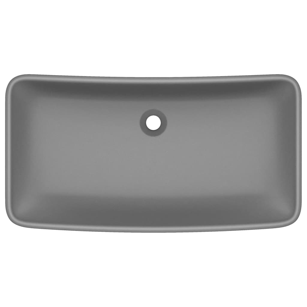 vidaXL Νιπτήρας Πολυτελής Ορθογώνιος Σκ. Γκρι Ματ 71x38 εκ. Κεραμικός