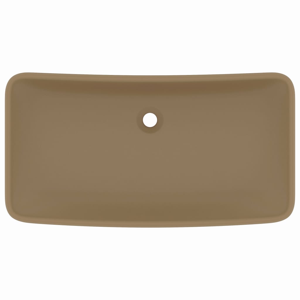 vidaXL Νιπτήρας Πολυτελής Ορθογώνιος Κρεμ Ματ 71x38 εκ. Κεραμικός