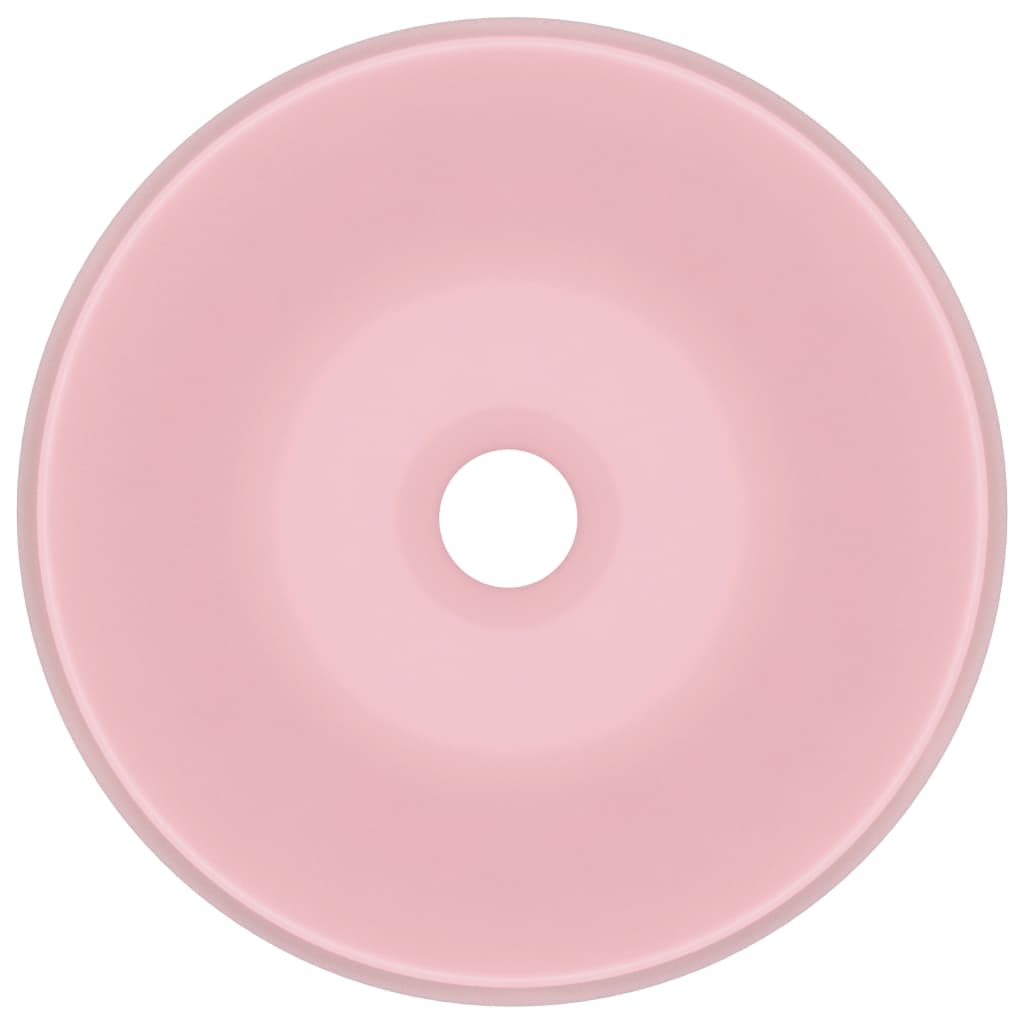 vidaXL Νιπτήρας Πολυτελής Στρογγυλός Ροζ Ματ 40 x 15 εκ. Κεραμικός