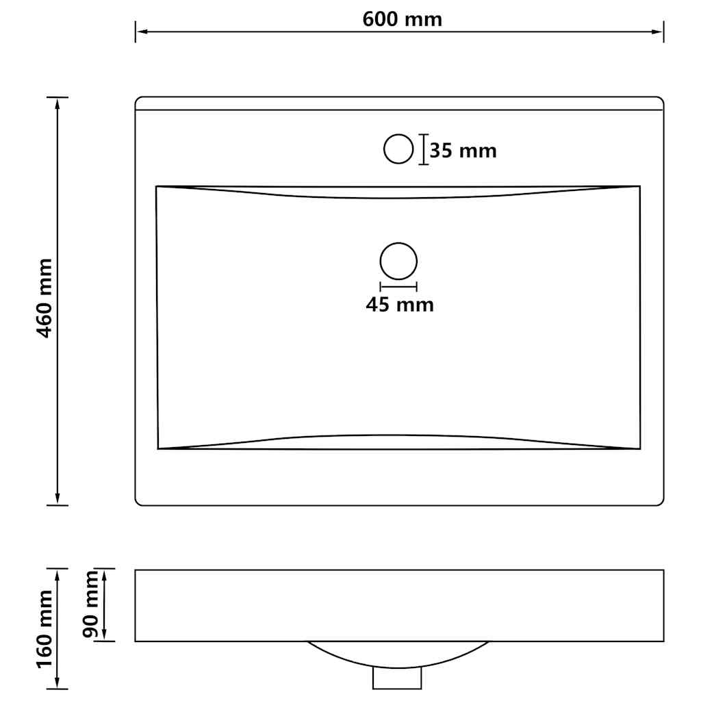 vidaXL Νιπτήρας με Οπή Βρύσης Ροζ Ματ 60 x 46 εκ. Κεραμικός