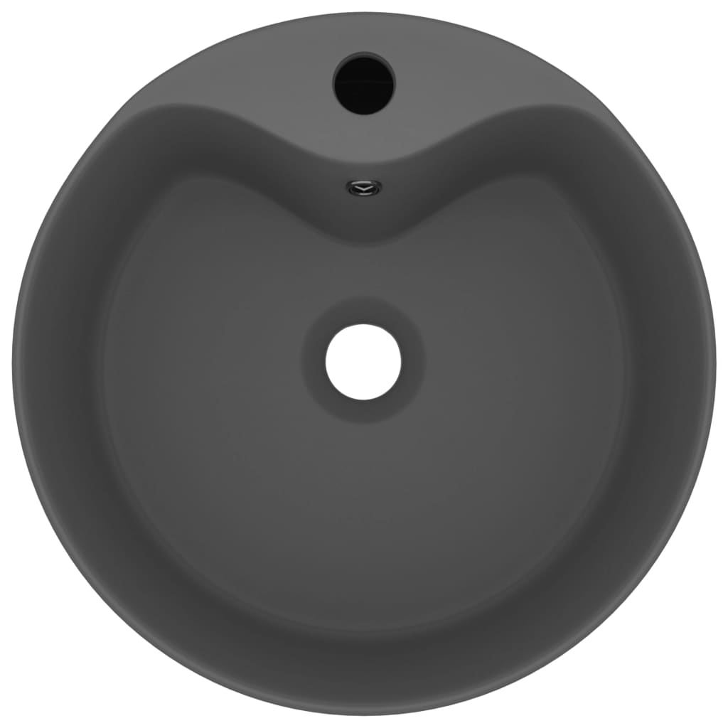 vidaXL Νιπτήρας με Υπερχείλιση Σκούρο Γκρι Ματ 36x13 εκ. Κεραμικός