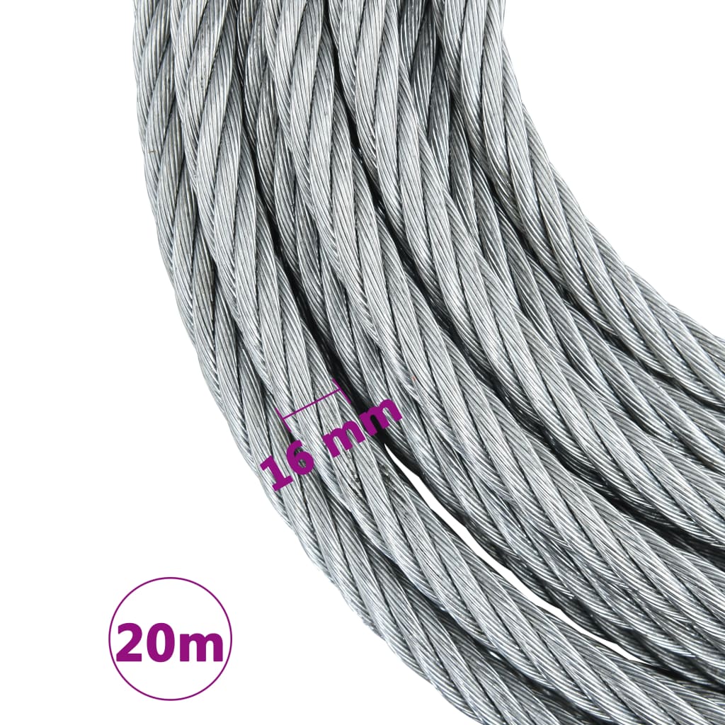 vidaXL Συρματόσχοινο 20 μ. 3200 κ.