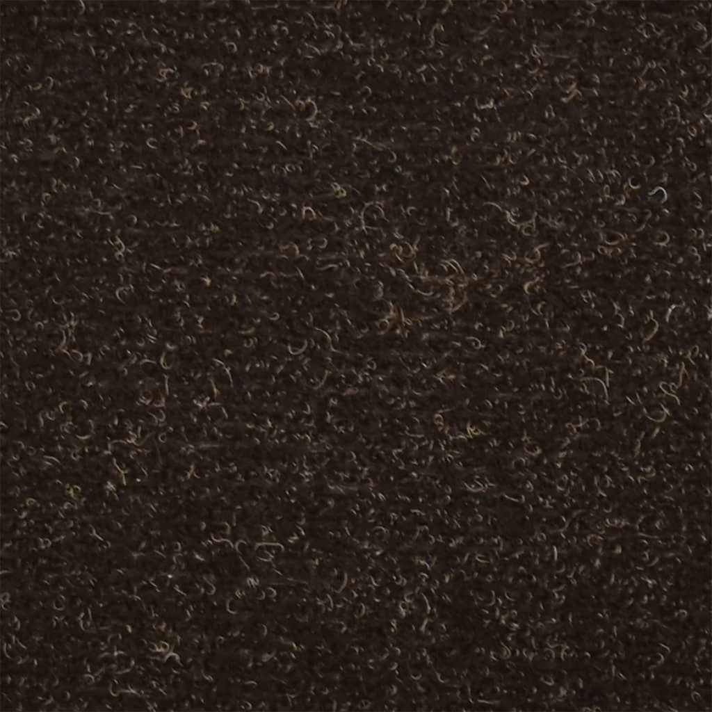 vidaXL Πατάκια Σκαλιών Αυτοκόλλητα 15 τεμ. 65x21x4 εκ. Σκούρο Καφέ Ημίστρογγυλά Μεγάλα