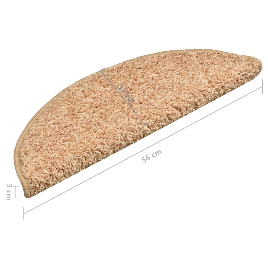 vidaXL Πατάκια Σκαλιών 15 τεμ. Χρυσά Ημίστρογα 56x17x3 εκ.