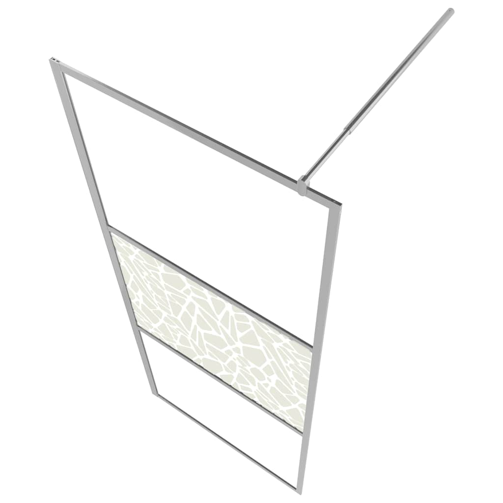 vidaXL Οθόνες ντους Ασημί 115 x 195 cm Γυαλί και Αλουμίνιο