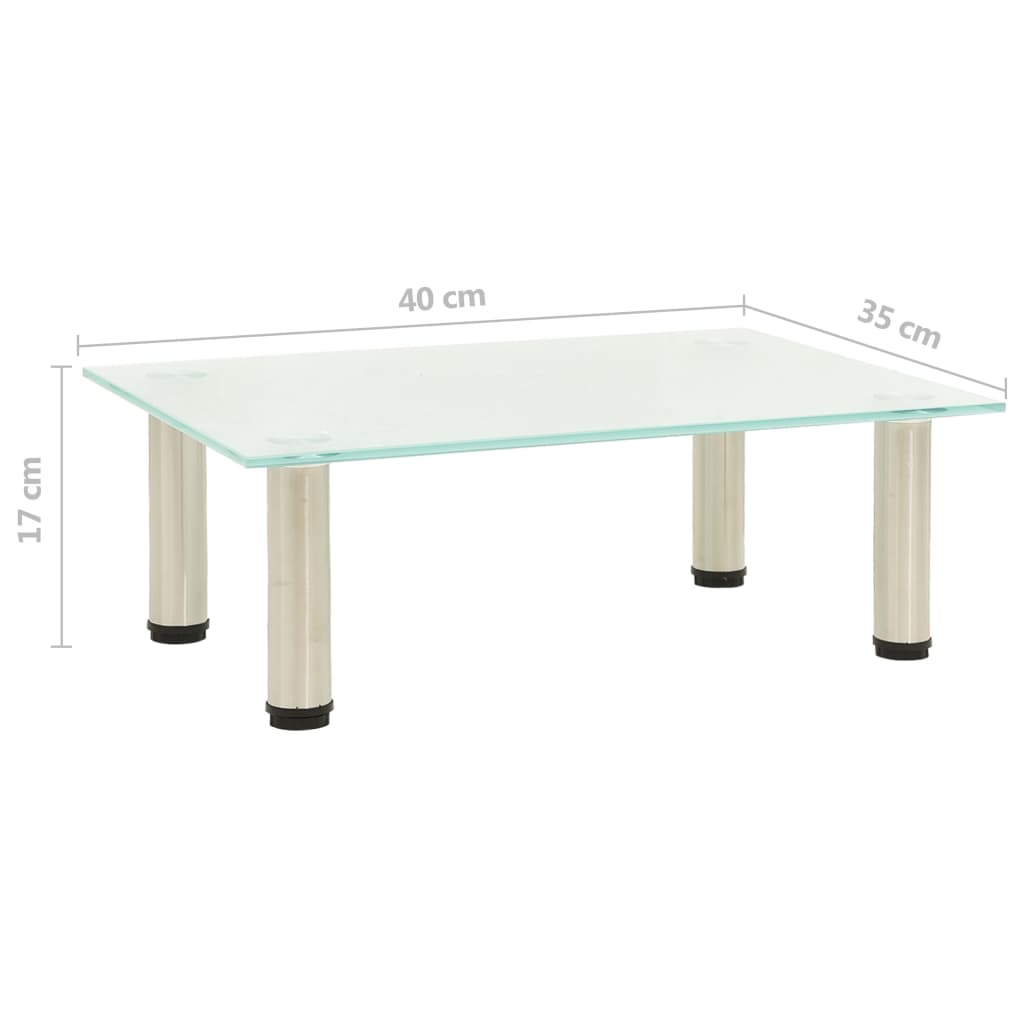 vidaXL Βάση Τηλεόρασης Αμμοβολισμένη 40 x 35 x 17 εκ. από Ψημένο Γυαλί