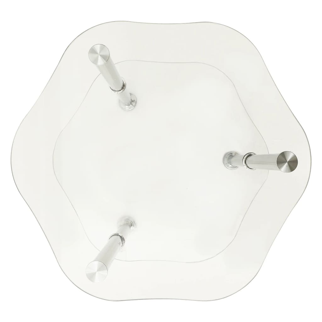 vidaXL Τραπεζάκι Σαλονιού 2 Επιπέδων Διαφανές 38x38x50 εκ. Ψημ. Γυαλί