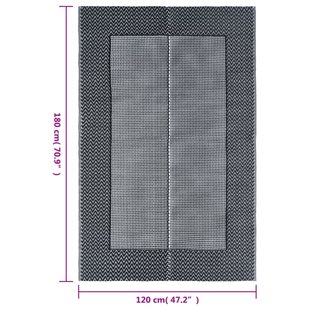 vidaXL Χαλί εξωτερικού χώρου ARAKIL γκρι 120x180 cm PP