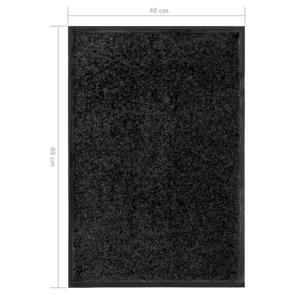 vidaXL Πατάκι Εισόδου Πλενόμενο Μαύρο 40 x 60 εκ.