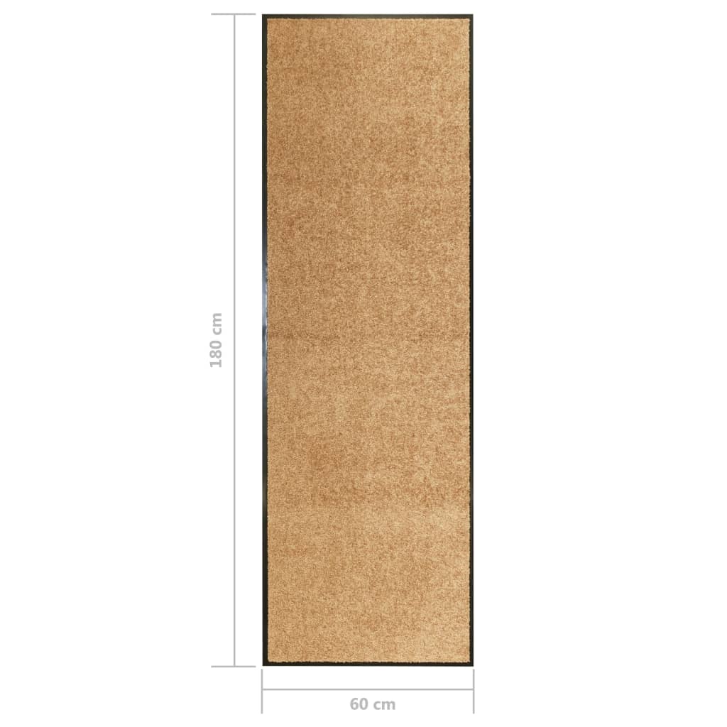 vidaXL Πατάκι Εισόδου Πλενόμενο Κρεμ 60 x 180 εκ.