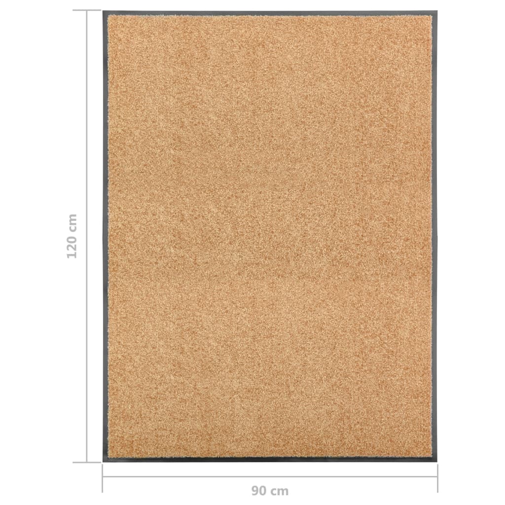vidaXL Πατάκι Εισόδου Πλενόμενο Κρεμ 90 x 120 εκ.