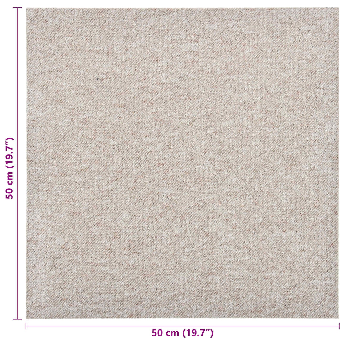 vidaXL Χαλί 20 pcs Ανοιχτό μπεζ. 50 x 50 cm 100% Πολυπροπυλένιο