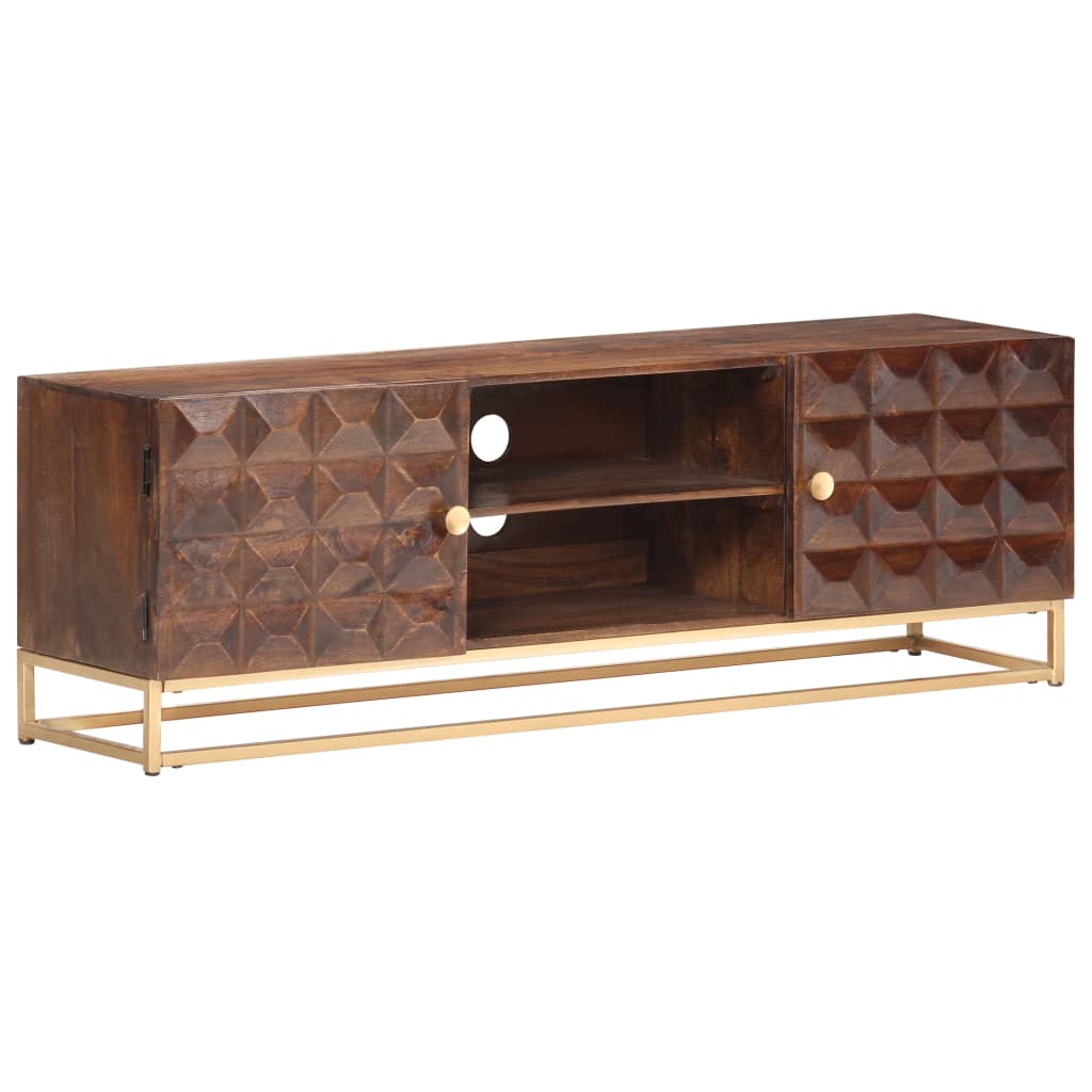 vidaXL Έπιπλο Τηλεόρασης 124x29x45 εκ. από Μασίφ Ξύλο Μάνγκο